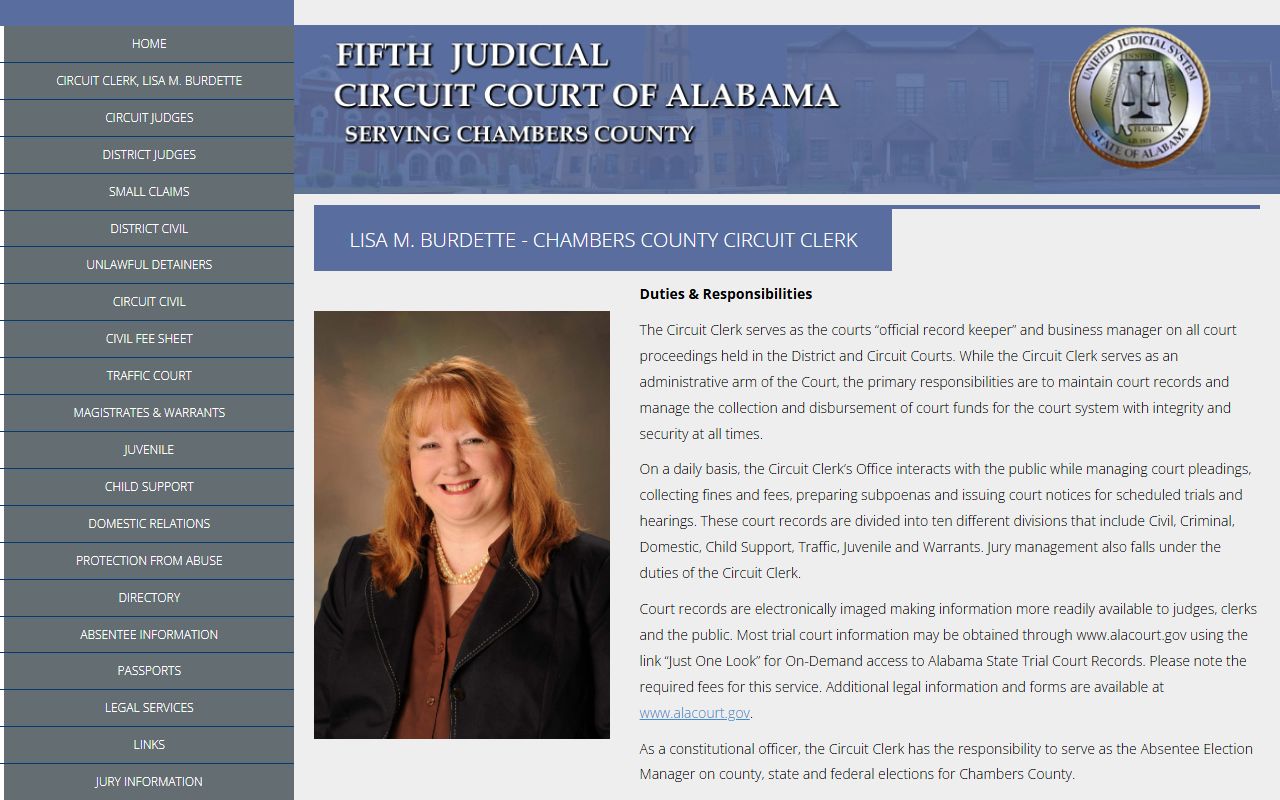 Chambers County arrest records clerk court record access