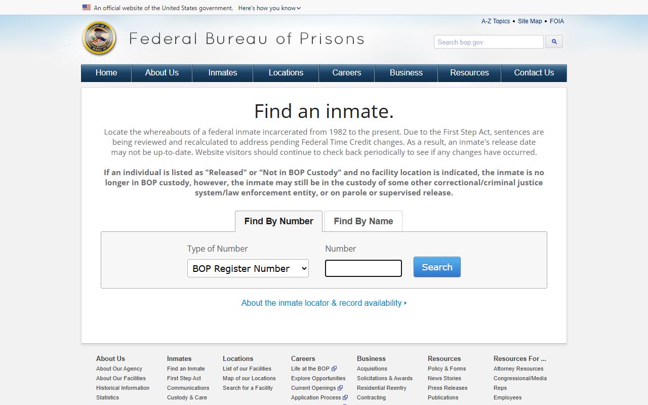 Federal BOP inmate locator for the Chambers County inmate population in federal custody
